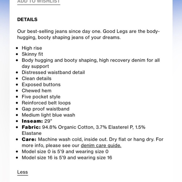 NWT Good American GOOD LEGS SKINNY JEANS Indigo317 - Picture 7 of 12